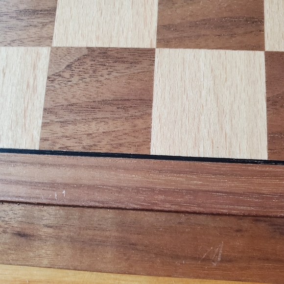 Deluxe Wooden Chess Checker & Backgammon Set, 3 in 1 - Picture 7 of 7